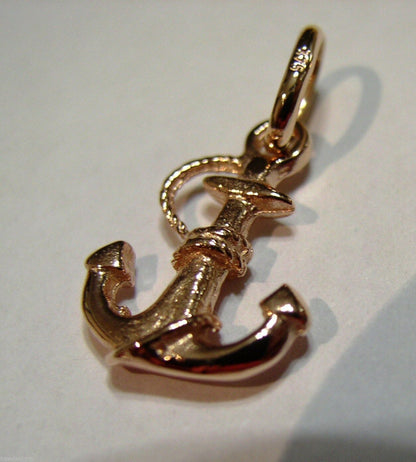 Kaedesigns, Genuine New 9ct 9kt Yellow, Rose or White Gold Solid Anchor Boat Pendant / Charm