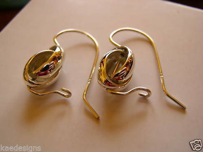 Kaedesigns Genuine 9ct 9K 375 Yellow, Rose or White  Gold Spinning Oval Belcher Ball Earrings