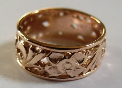 Size Q Genuine Full Solid 375 9ct 9kt Yellow, Rose or White Gold Filigree Ring