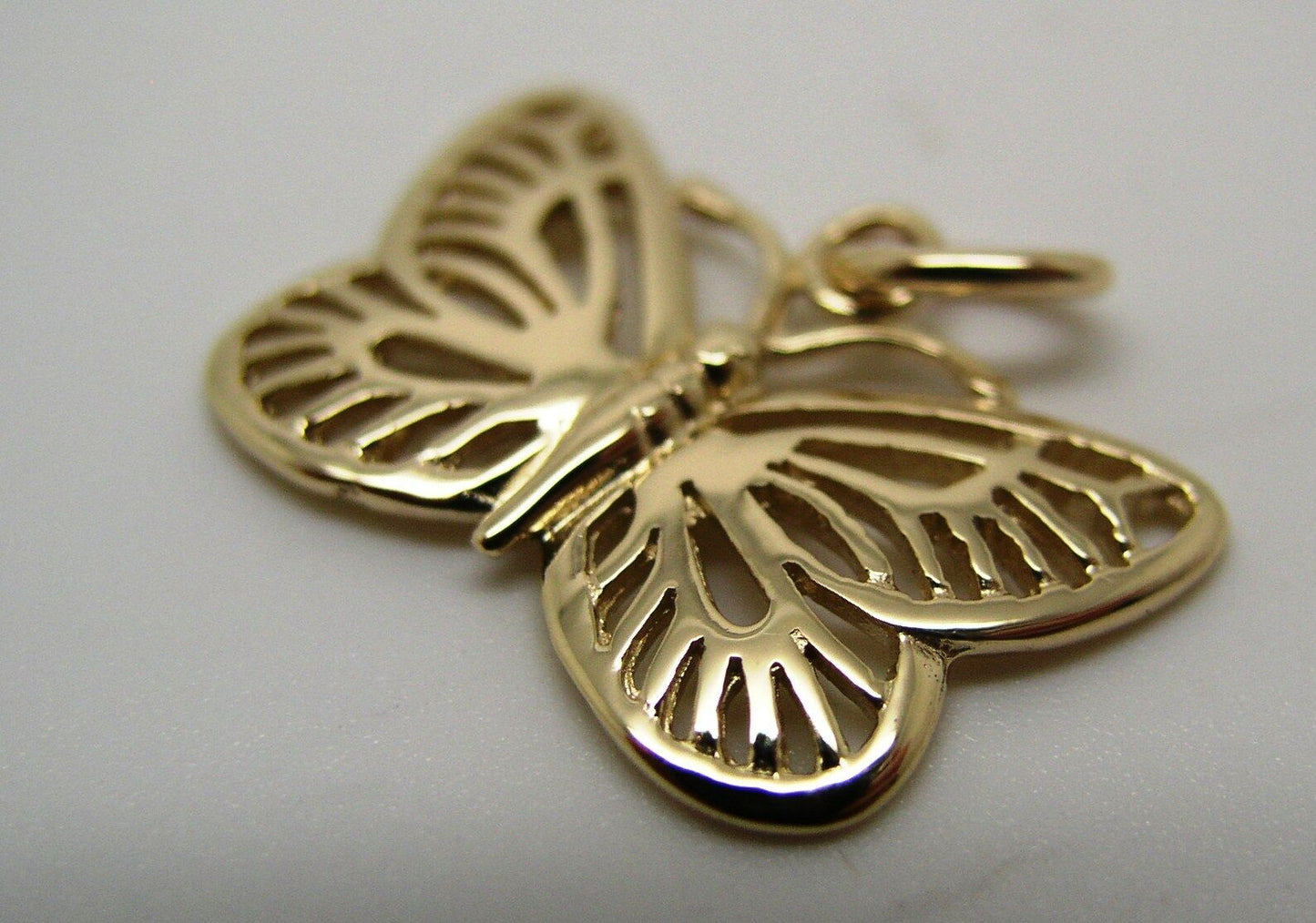 Kaedesigns, Genuine New 9ct 9kt Yellow, Rose Or White Gold Filigree Butterfly Pendant 342