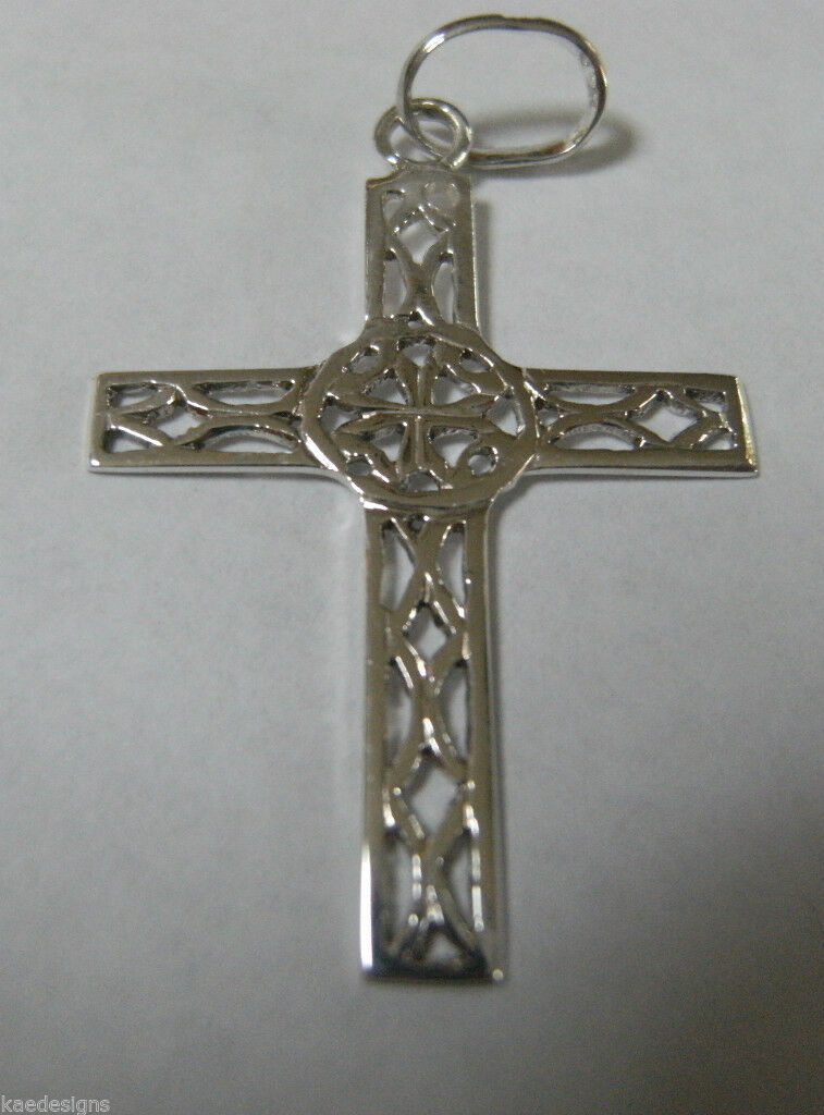 Kaedesigns Genuine Sterling Silver 925 Delicate Filigree Celtic Cross Pendant