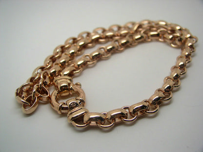 Genuine 9ct Yellow, Rose or White Gold 375, Solid Heavy Oval Belcher Necklace Chain 50 grams 50cm