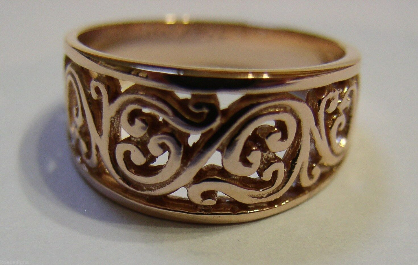Kaedesigns New Size Q1/2 9ct Full Yellow, Rose or White Gold Filigree Flower Swirl Ring