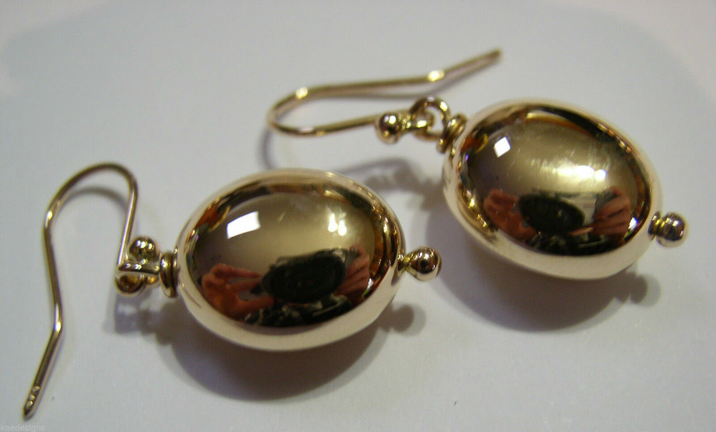 Kaedesigns New Genuine Heavy 9ct 9k Rose, Yellow, White Gold Oval Hook Earrings