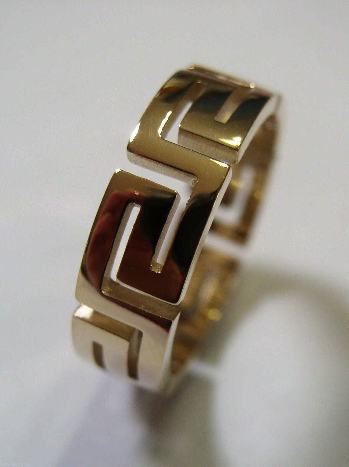 Genuine Full Solid 9ct 9kt Heavy Yellow, Rose Or White Gold Greek Key Ring Size Z + 2