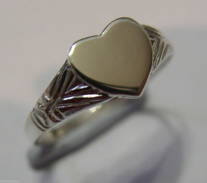 Kaedesigns New Solid New Sterling Silver Heart Signet Ring Size M