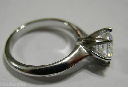 Kaedesigns Genuine 9ct 375 Solid White Gold Claw Set Ring Size J