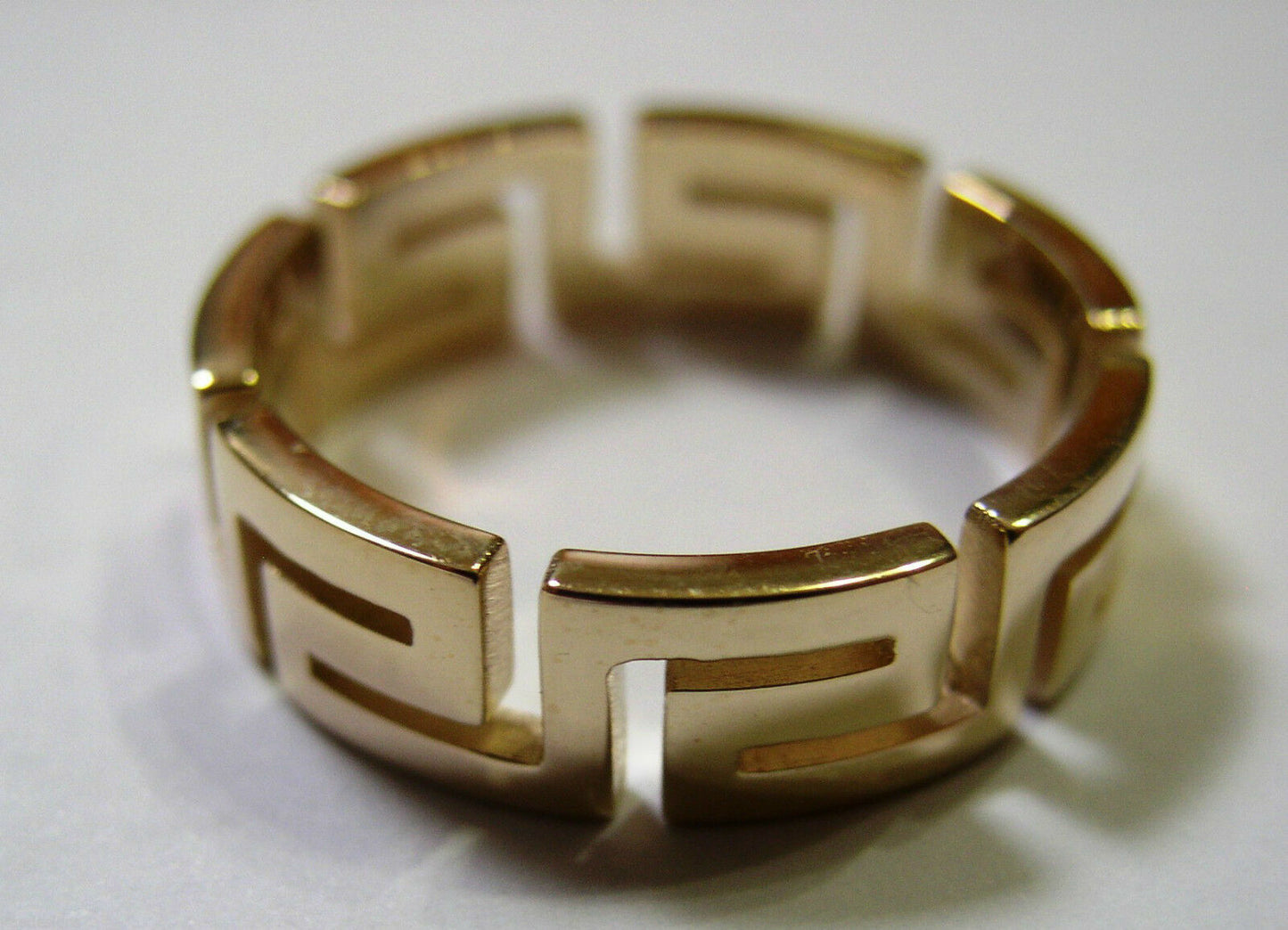Kaedesigns Genuine Full Solid 9ct 9kt Heavy Yellow, Rose Or White Gold Greek Key Ring Size X