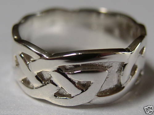 New Genuine Sterling Silver Solid Celtic Weave Ring 353