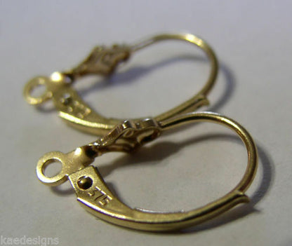 Kaedesigns New Genuine 9ct 9k Yellow, Rose or White Gold 15mm Fancy Continental Hooks