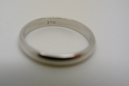SIze O New Genuine 18ct 18k White Gold Full Solid 2.6mm Wedding Band Ring Hallmarked 750
