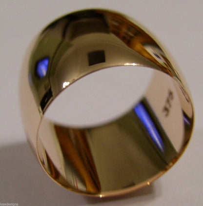 Size R 1/2 Genuine Huge Genuine 9K 9ct Yellow, Rose or White Gold Full Solid 15mm Extra Wide Band Ring