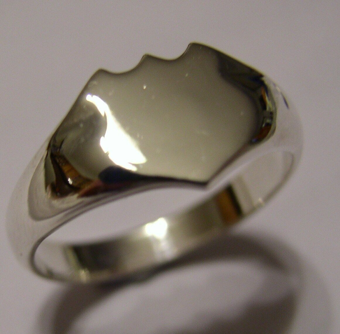Kaedesigns New 925 Solid Genuine Large Mens Sterling Silver Shield Signet Ring