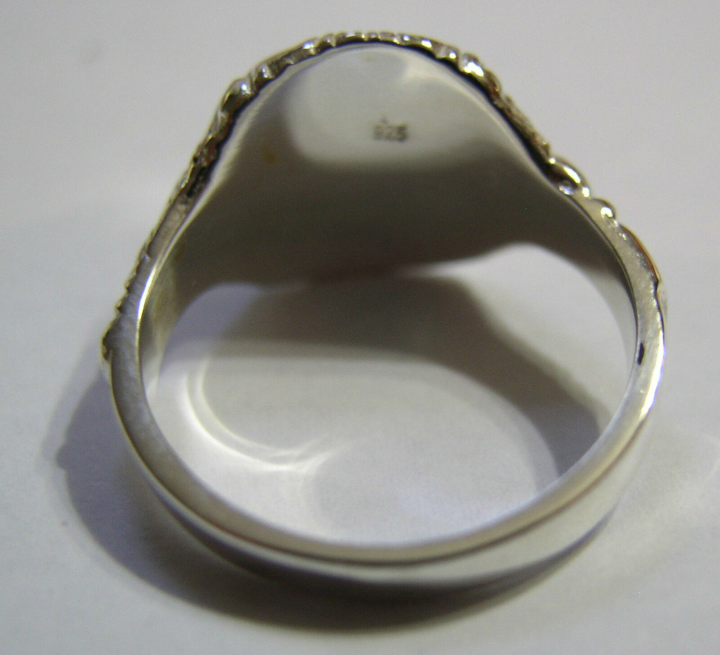 Genuine Mens Sterling Silver Square Engraved Signet Ring - Choose from Ring Sizes Z+1, Z+2 , Z+3, Z+4
