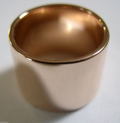 Size O 1/2 Genuine, Kaedesigns, 9ct Yellow, Rose or White Gold Full Solid Extra Wide 14Mm Band Ring
