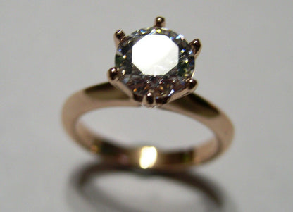 Kaedesigns Genuine 9ct 9kt Solid Yellow, Rose or White Pink Gold Ring 7mm Cubic Zirconia Stone
