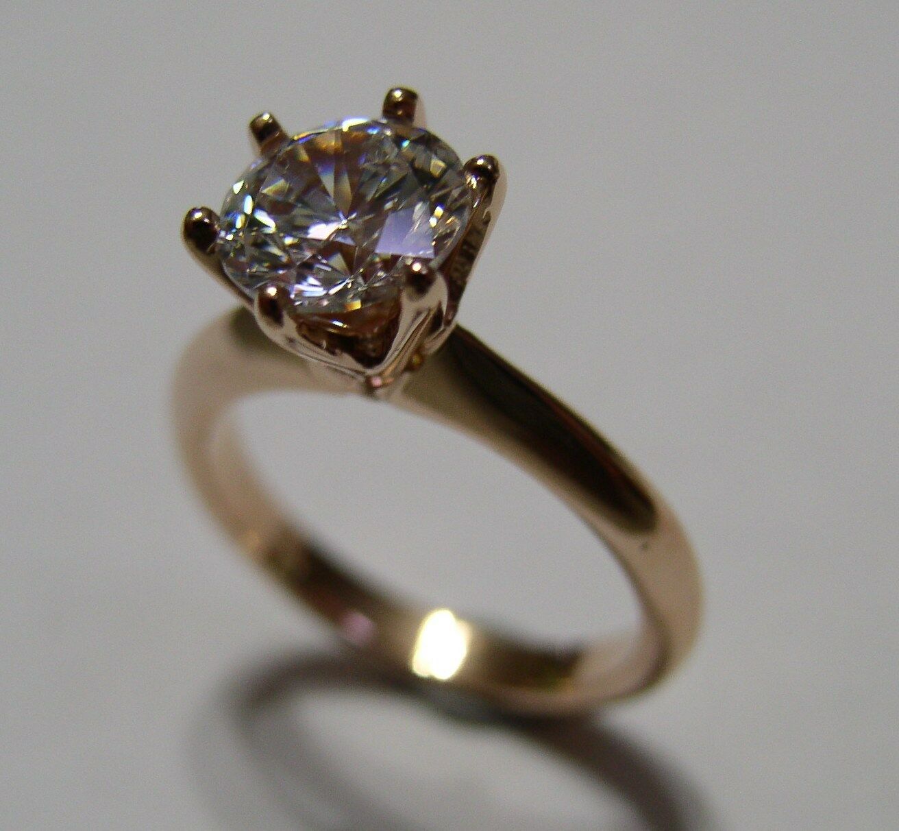 Kaedesigns Genuine 9ct 9kt Solid Yellow, Rose or White Pink Gold Ring 7mm Cubic Zirconia Stone