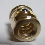 Kaedesigns Genuine 9ct 9k Yellow, Rose or White Gold Blue Sapphire Bead For Charm Bracelet