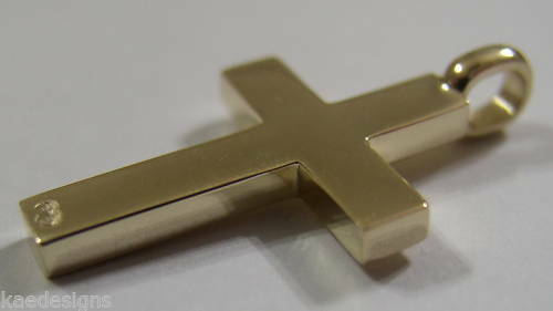 Kaedesigns New  Full Solid New 9ct 375 Yellow, Rose or White Gold Plain Cross Pendant