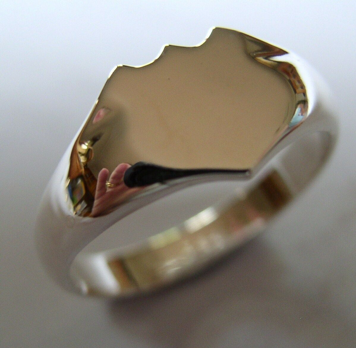 Kaedesigns New 925 Solid Genuine Large Mens Sterling Silver Shield Signet Ring