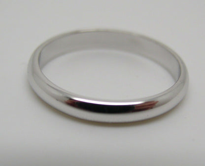 Size Q1/2 18ct White Gold Full Solid 2.6mm Wedding Band Ring Hallmarked 750
