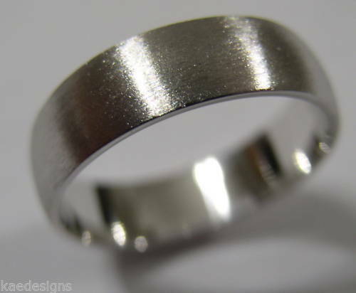 Size V, Genuine Matt Finish 9ct 9K 375 Solid White Gold Wedding Band Ring