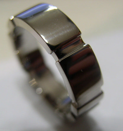Genuine 18ct 750 Hallmarked 750 Heavy White Gold Full Solid Mens Wedding Band