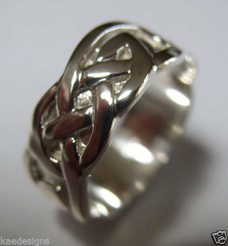 New Genuine Sterling Silver Solid Celtic Weave Ring 353