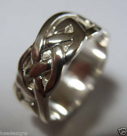 New Genuine Sterling Silver Solid Celtic Weave Ring 353