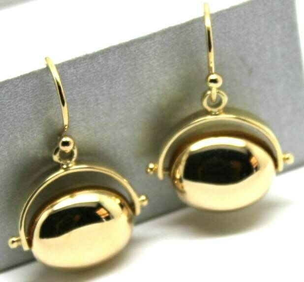 Genuine 9ct Yellow Or White Or Rose Gold 375 Heavy Large Oval Spinner Earrings