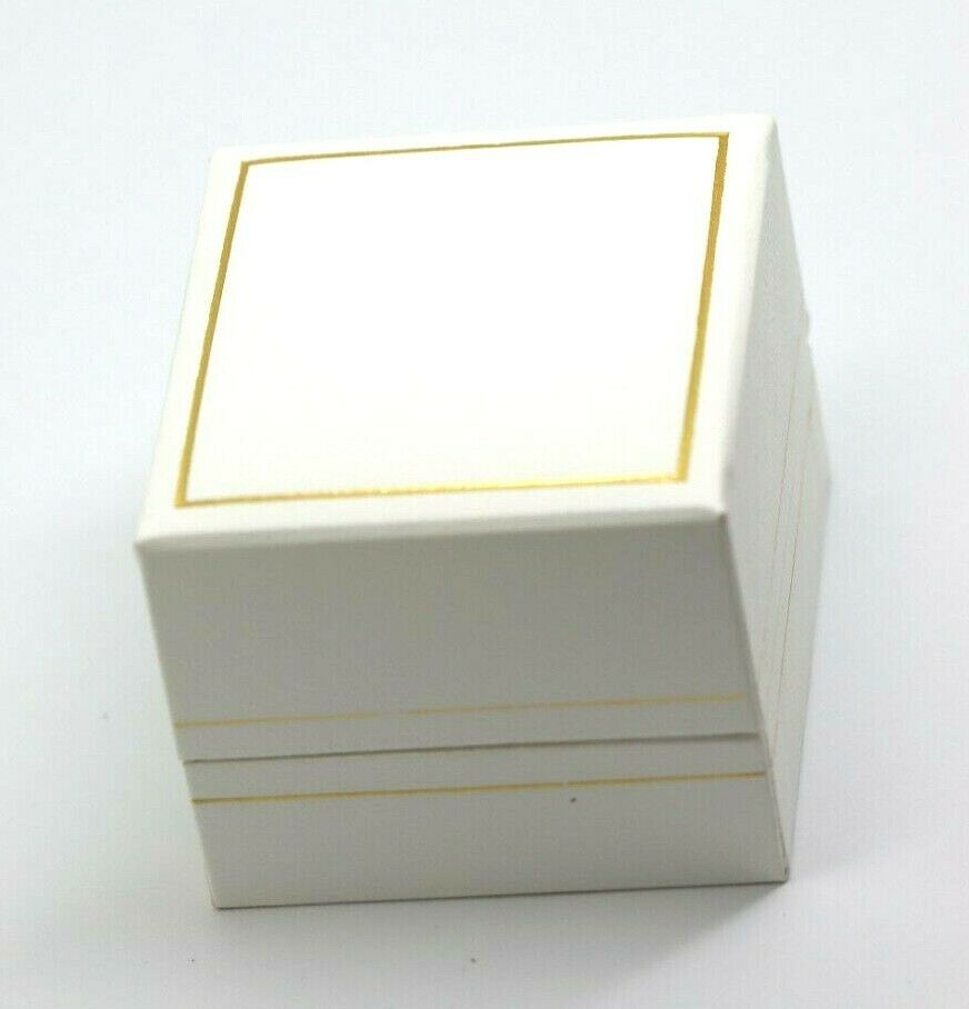 Brand New Leatherette White or Burgundy Jewellery Gift Display Presentation Ring Box