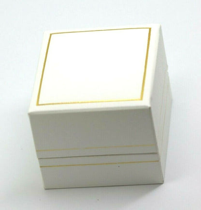 Brand New Leatherette White or Burgundy Jewellery Gift Display Presentation Ring Box