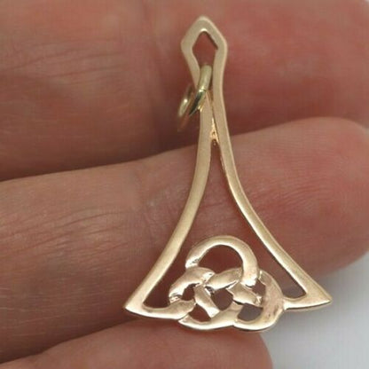 Genuine New 9ct 9K Yellow, Rose or White Gold Celtic Knot Pendant
