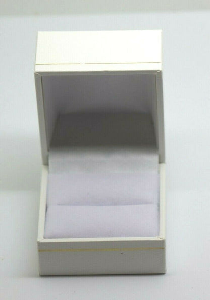 Brand New Leatherette White or Burgundy Jewellery Gift Display Presentation Ring Box