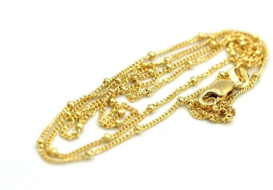 Genuine 9ct Yellow, Rose or White White Gold Diamond Cut Curb ball Necklace  Chain 47cm