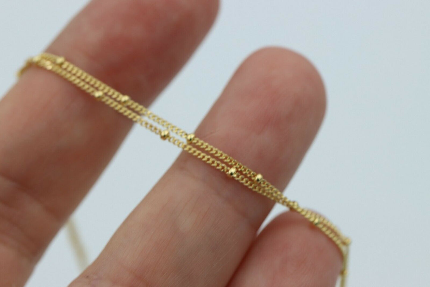 Genuine 9ct Yellow, Rose or White White Gold Diamond Cut Curb ball Necklace  Chain 47cm