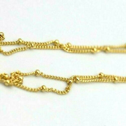 Genuine 9ct Yellow, Rose or White White Gold Diamond Cut Curb ball Necklace  Chain 47cm