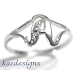 Genuine Delicate 9ct Yellow, Rose or White Gold Initial Ring A