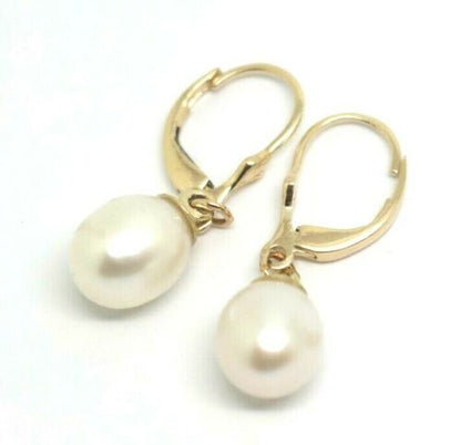 Kaedesigns 9ct 9k 375 Yellow, Rose or White Gold Oval 11mm x 8mm White Pearl Continental Clip Earrings