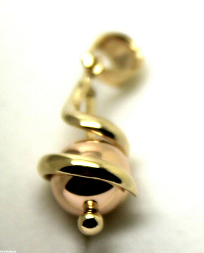 Genuine 9ct 9kt 375 Yellow & Rose Gold 8mm Swirl Ball Pendant