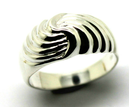 Genuine 9ct 9k 375 Yellow or Rose or White Gold or Sterling Silver Swirl Dress Ring