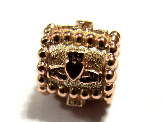 Genuine 9ct Yellow or Rose or White Gold or Silver Celtic Claddagh Charm for Bead Bracelet or Necklace.