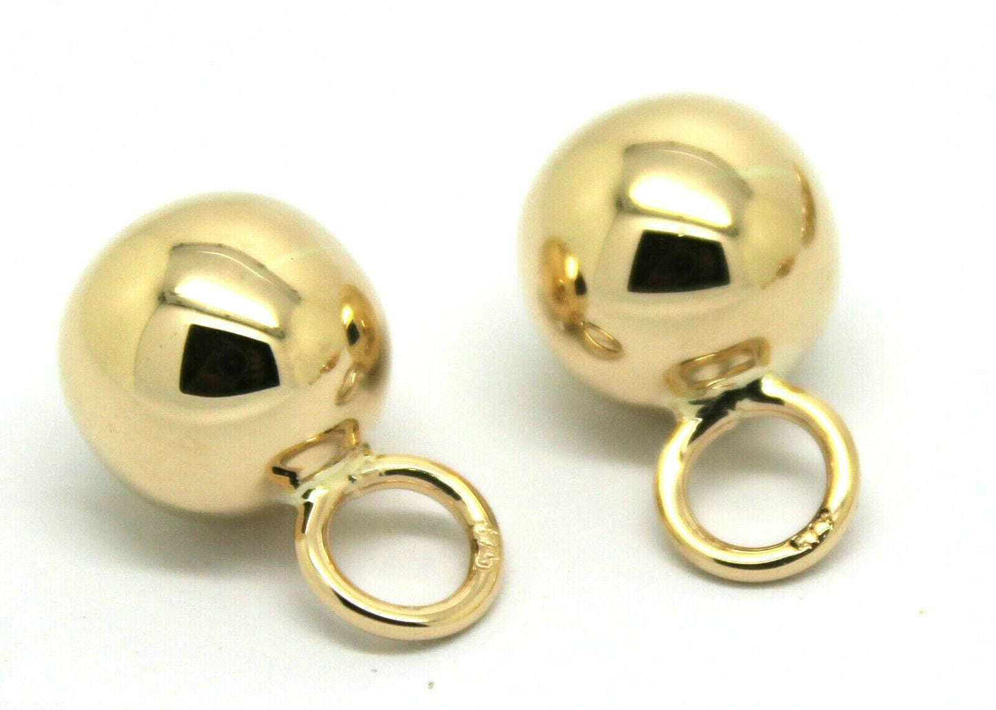 Kaedesigns Genuine 9ct 9k 375 Yellow, Rose or White Gold 10mm Ball Plain Balls For Charm Earrings