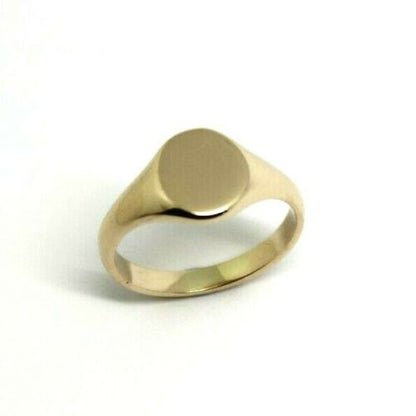 Size G New 9ct 9K Yellow, Rose or White Gold Oval Signet Ring 9mm x 7mm