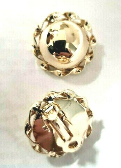 Kaedesigns Genuine 9ct 9k 375 Yellow, Rose Or White Gold Clip On 16mm Half Ball Earrings