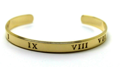 Genuine 18ct FULL SOLID Heavy Yellow gold custom made CUFF or BANGLE  Engraving of your choice, symbols, letter or numbers