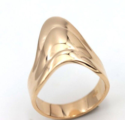 Genuine 9ct 375 Solid Rose Or Yellow Or White Gold Wide Pointy Ring In Your Size