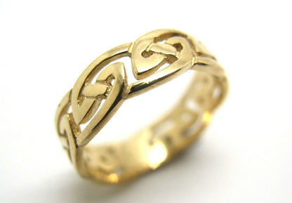 Size T / 9 New Genuine 9ct 9Kt Full Solid Yellow, Rose or White Gold Celtic Weave Ring 274