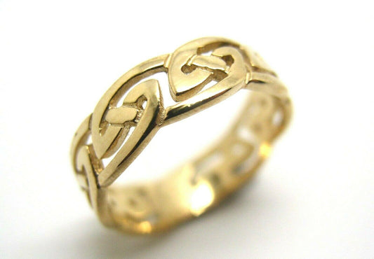 Size T / 9 New Genuine 9ct 9Kt Full Solid Yellow, Rose or White Gold Celtic Weave Ring 274