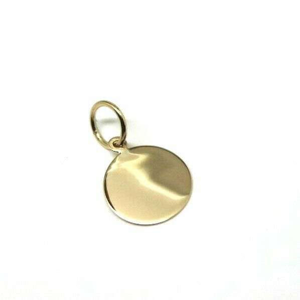 Genuine 9ct 9k 375 Solid Yellow, Rose or White Gold 12mm disc round circle pendant